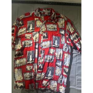vintage Puritan Nautical Collage Hawaiian Shirt.